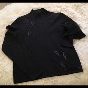 Bead and Appliqué Silk and Cashmere blend sweater